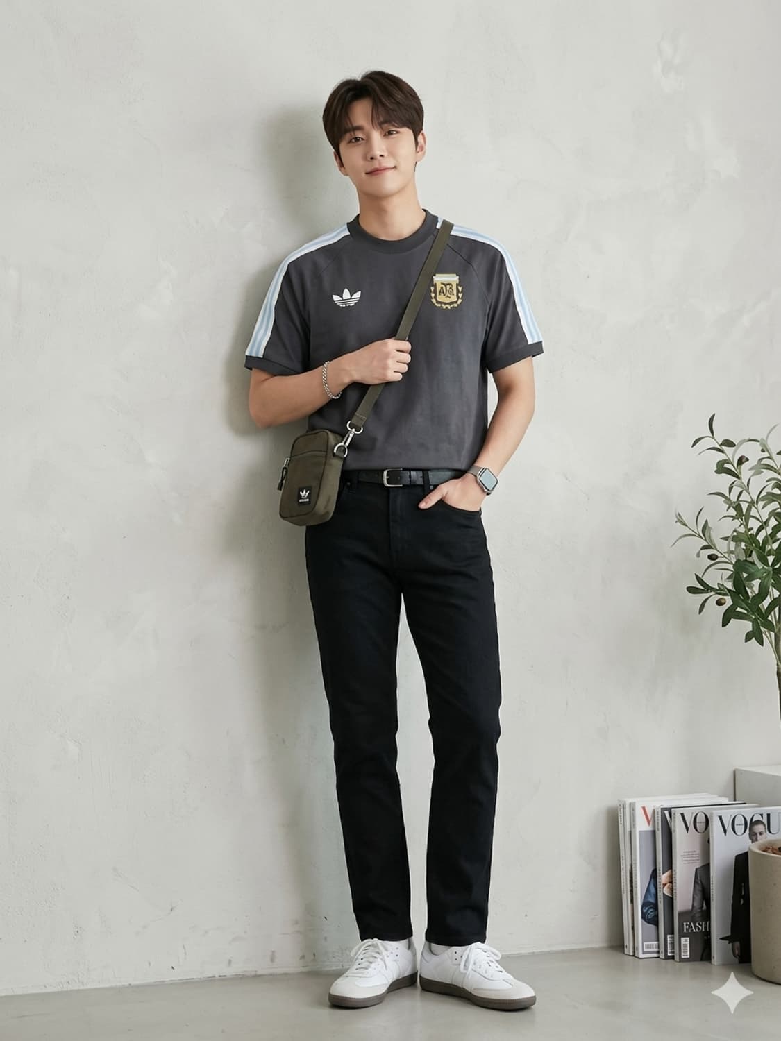 아디다스 아르헨티나 베켄바우어 삼선 반팔티 상품이미지1