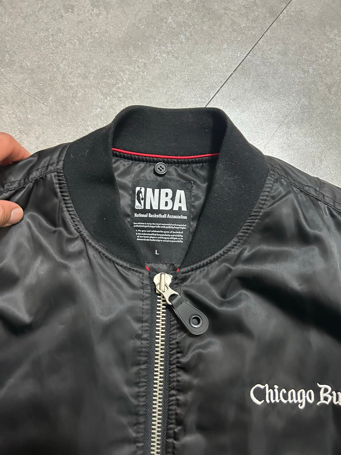 NBA x시카고불스 빈티지 블랙 MA 1 오버사이즈 패딩 점퍼 100si 상품이미지4