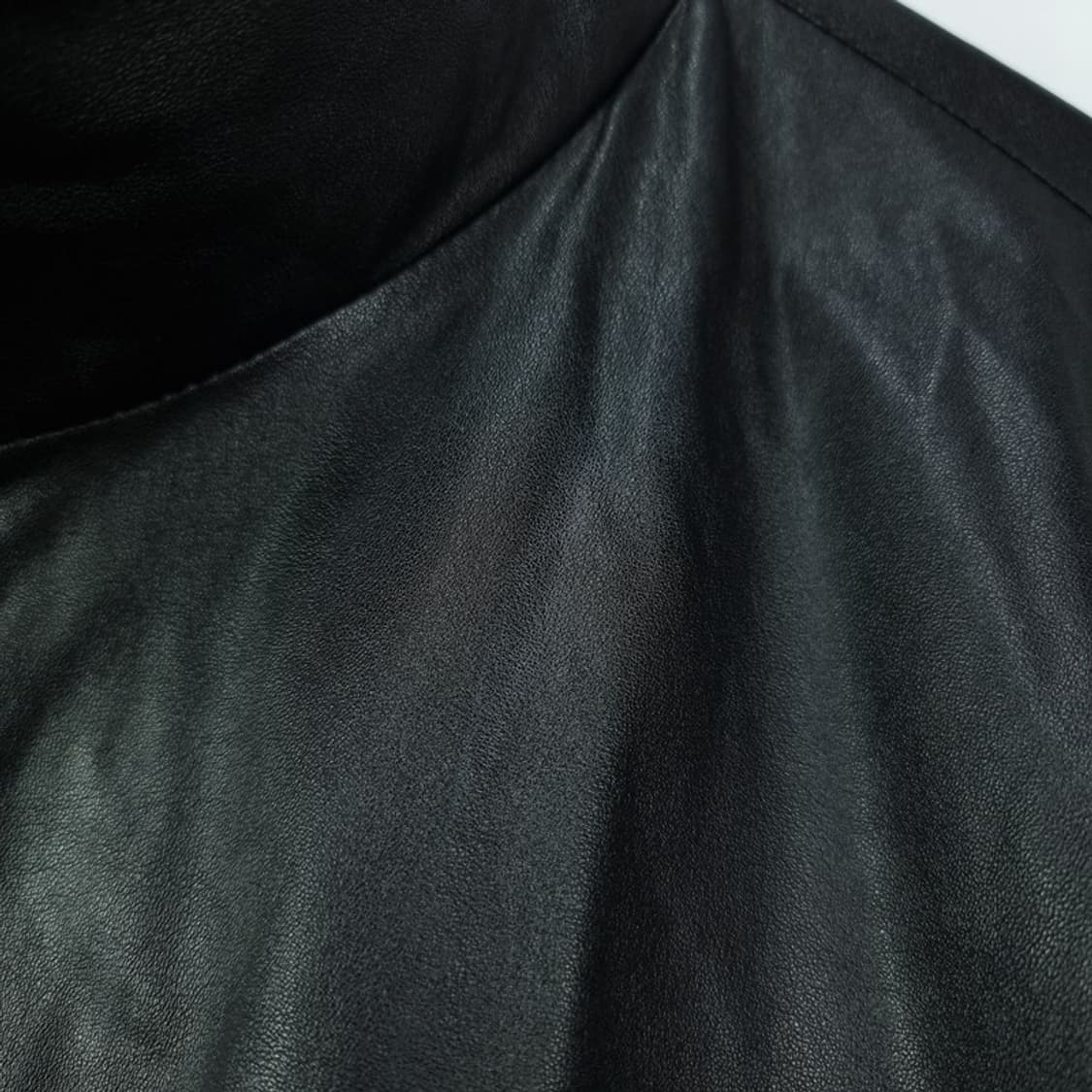 [도프제이슨] 오버핏 비건 레더 블루종 집업 자켓 블랙 M19730 상품이미지10