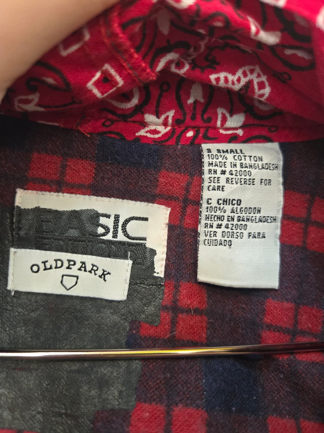 OLD PARK (올드 파크) 리메이크 체크 플란넬 셔츠 (반다나 믹스) 상품이미지5