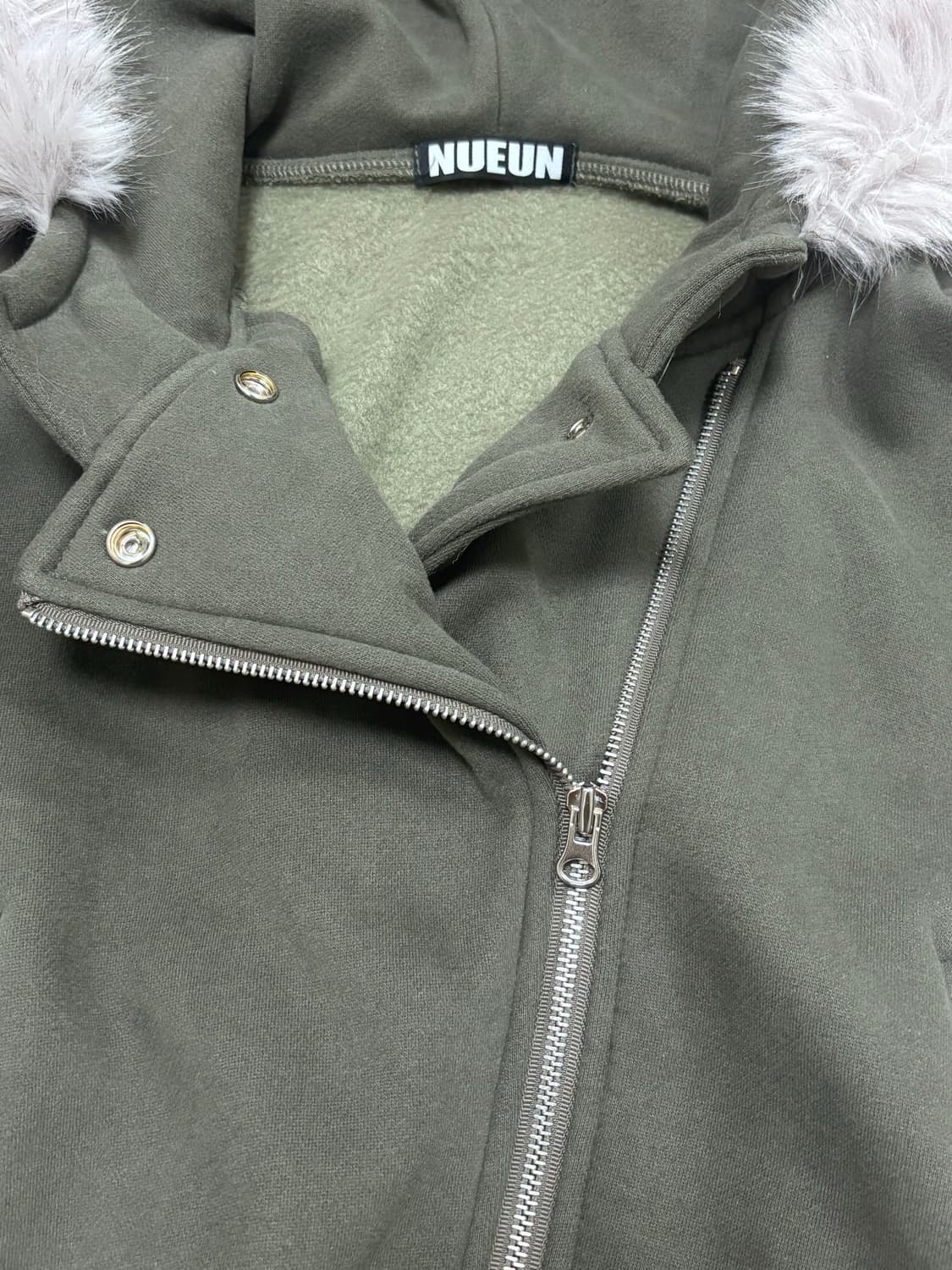 스터드 퍼 후드집업 상품이미지3