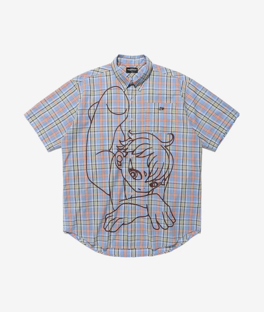 ANGEL CHECK BIG BIG HALF SHIRT_BLUE(NG2F 상품이미지1
