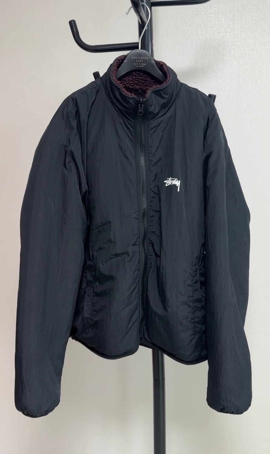 스투시 쉐르파 리버시블 자켓 버건디  M 사이즈 상품이미지2