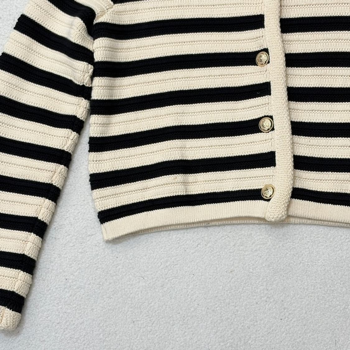 MASSIMO DUTTI 스트라이프 크롭 가디건 S 상품이미지2