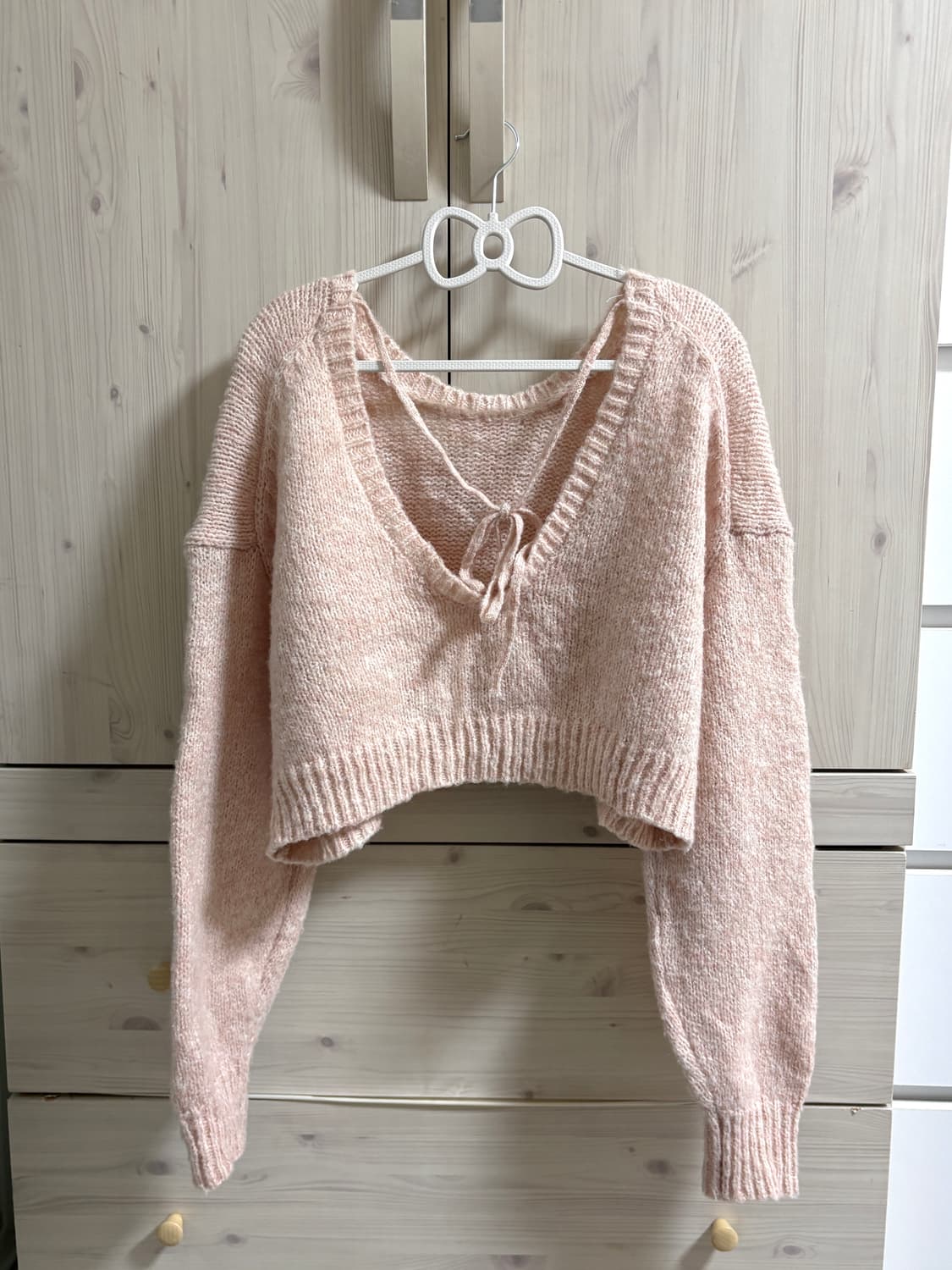 빈티지 연핑크 오프숄더 니트 상품이미지1