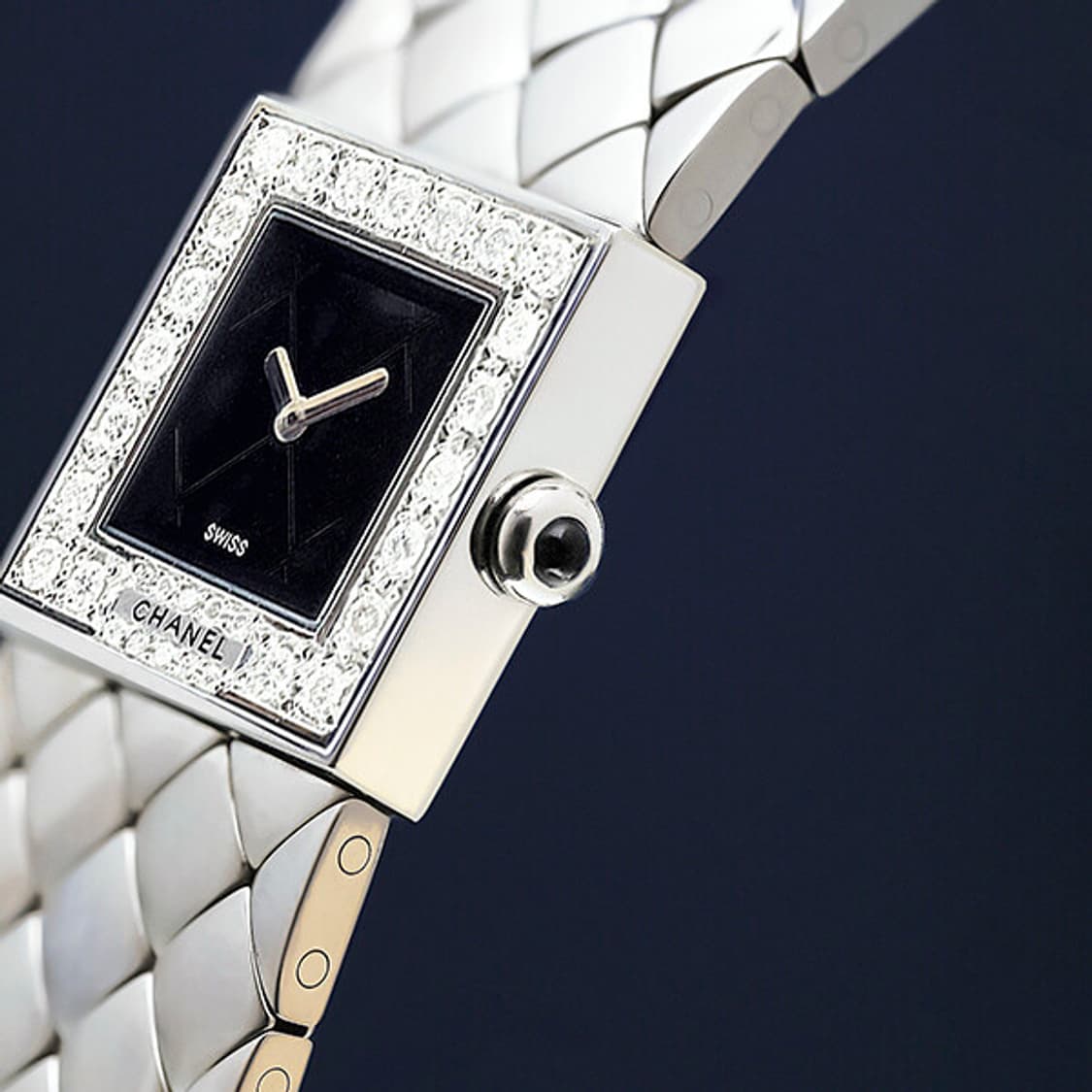 샤넬 블랙 퀼팅 다이얼 최고급 빅다이아 여성 스틸 시계 상품이미지3