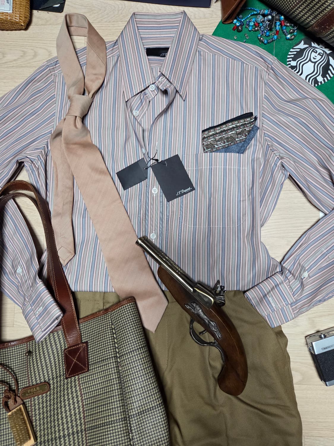 (새상품)(made in Italy)듀퐁 Dupont 셔츠 남방 스트라 상품이미지6