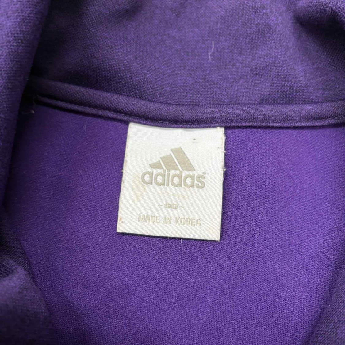아디다스 걸즈 퍼플 삼선 트랙탑 희귀져지(90) 상품이미지4