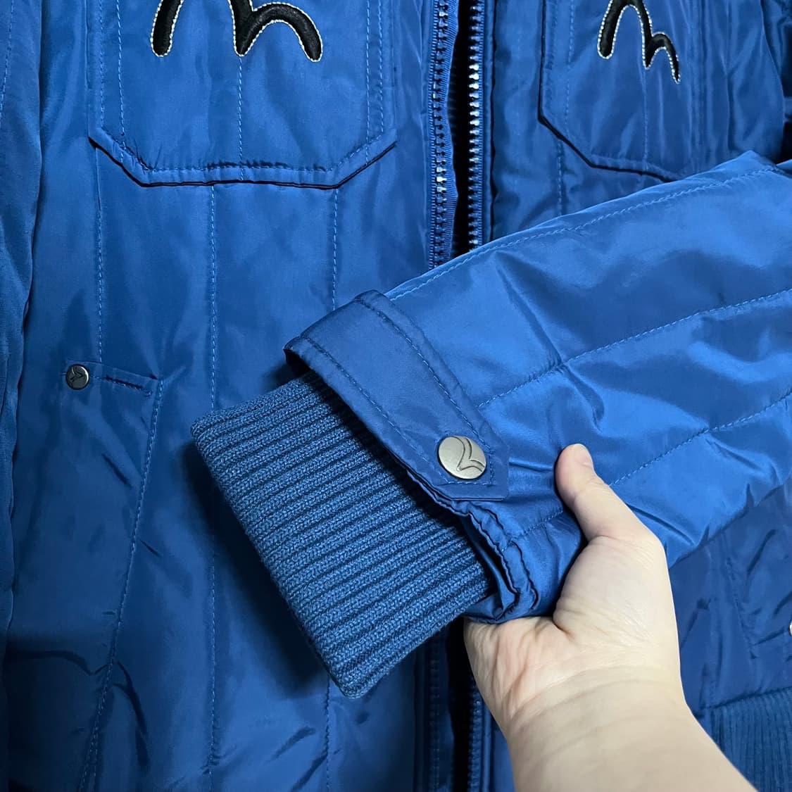 Evisu 블루 퀼팅 자켓 M 상품이미지5