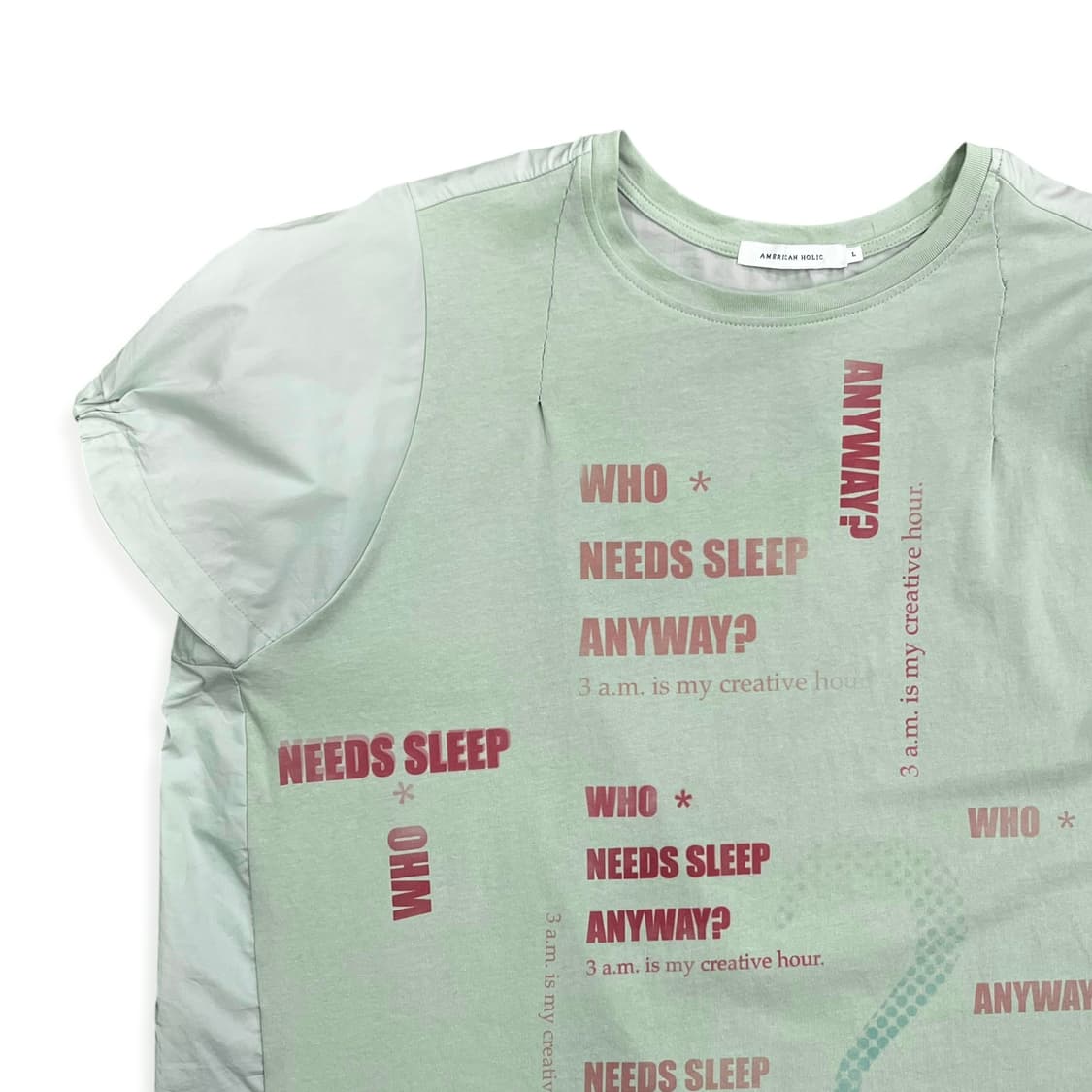 Lettering Mint Box Blouse T Shirt 상품이미지4