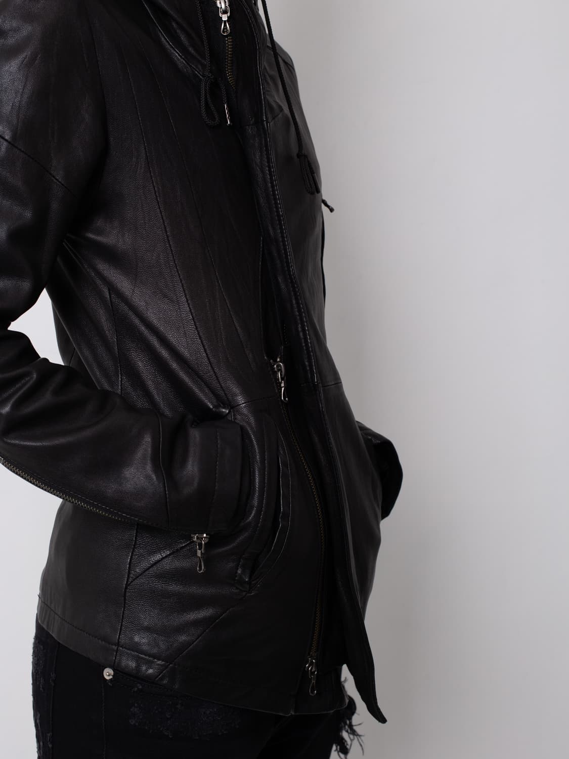 TORNADO MART ASYMMETRICAL LEATHER JACKET 상품이미지2