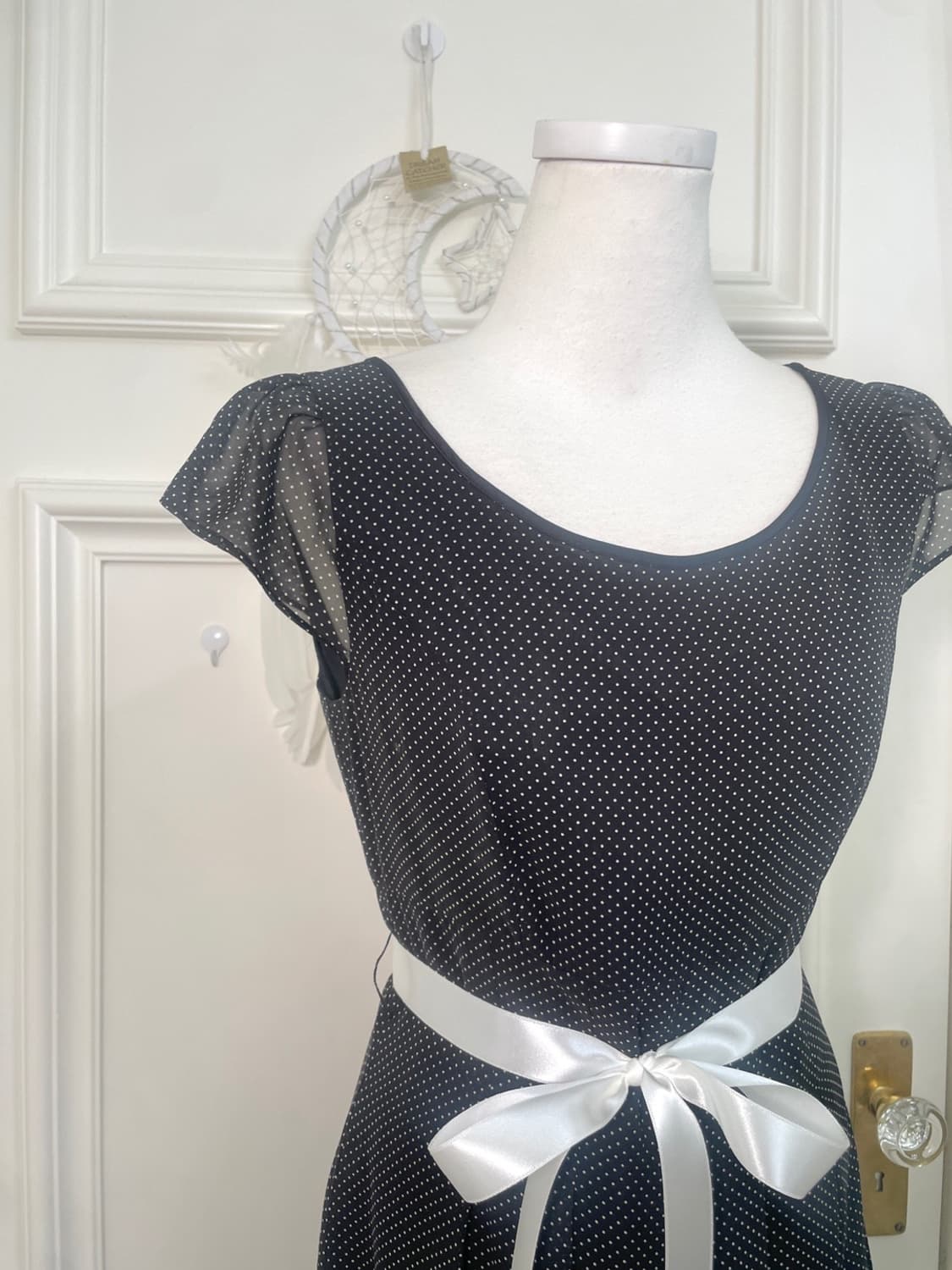 black dot cap sleeve summer midi opc 상품이미지6