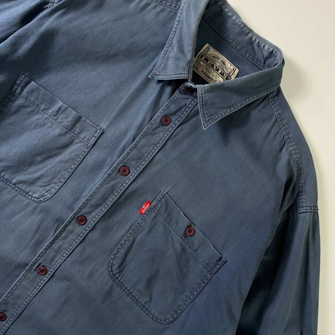Levi's  리바이스 90,s 레드탭 코튼 네이비 셔츠  상품이미지3