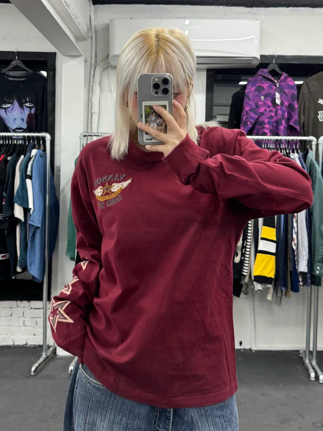 밴슨 레더 사이드 스타 롱슬리브 상품이미지3