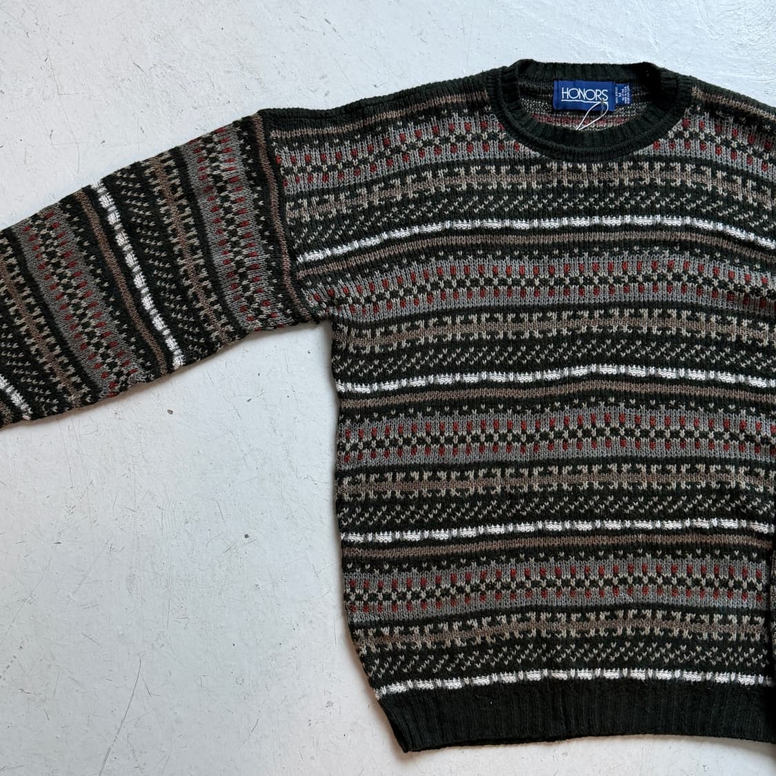 딥그린 페어아일 패턴 스웨터니트 상품이미지3