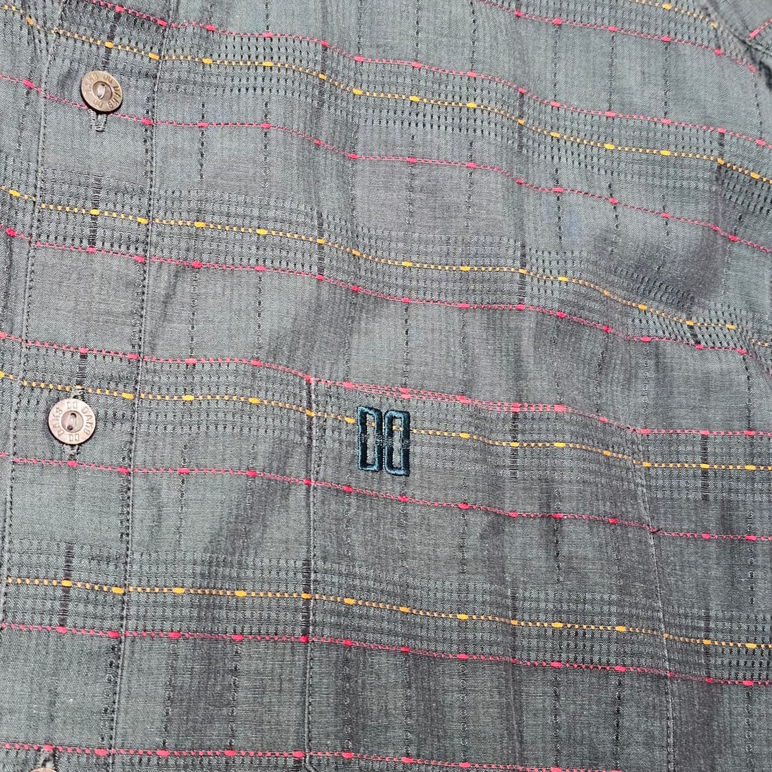 L 100 ) 닥스 패턴 긴팔 폴로 자수 셔츠 일본 빈티지 남자 상품이미지4