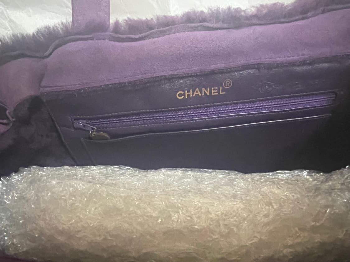 샤넬 스웨이드 보라색 토드백 상품이미지5