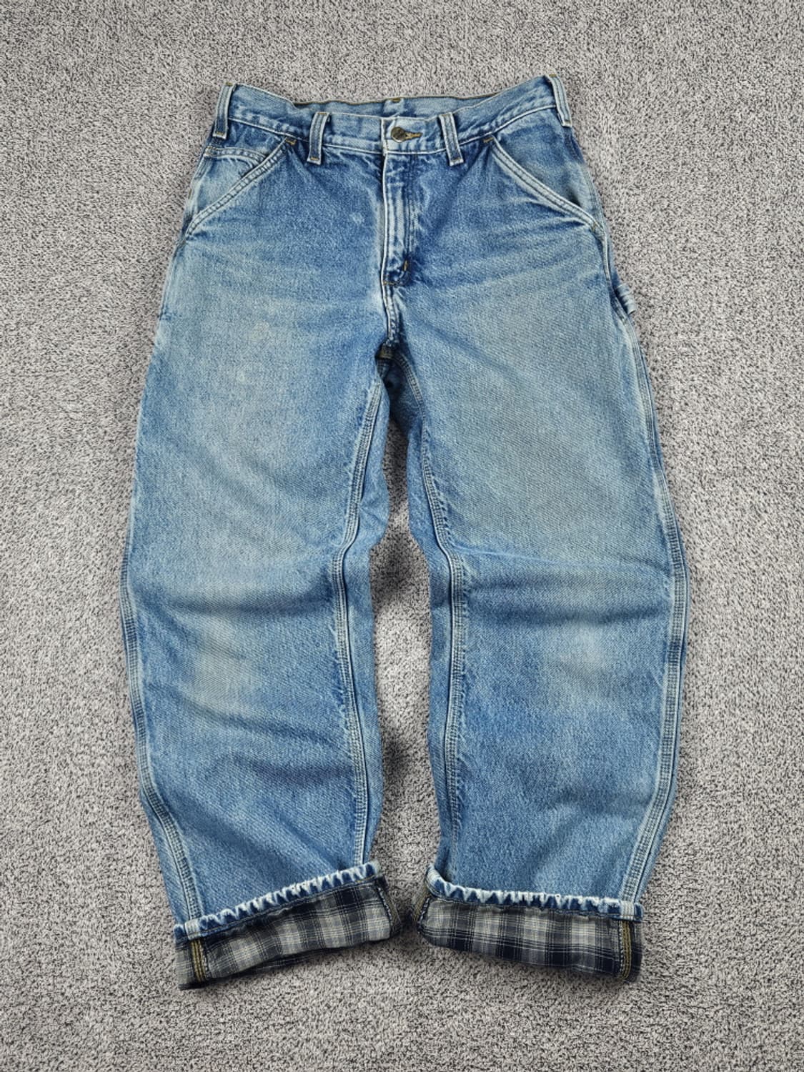 칼하트 헤비 플란넬 체크 데님 워크 팬츠 ( 31" ) / 10047 상품이미지1