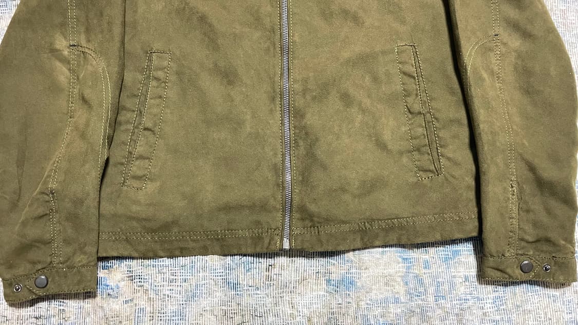 ZARA 자라 워크웨어 브라운 올리브 스웨이드 싱글 라이더 블루종 자켓 상품이미지7