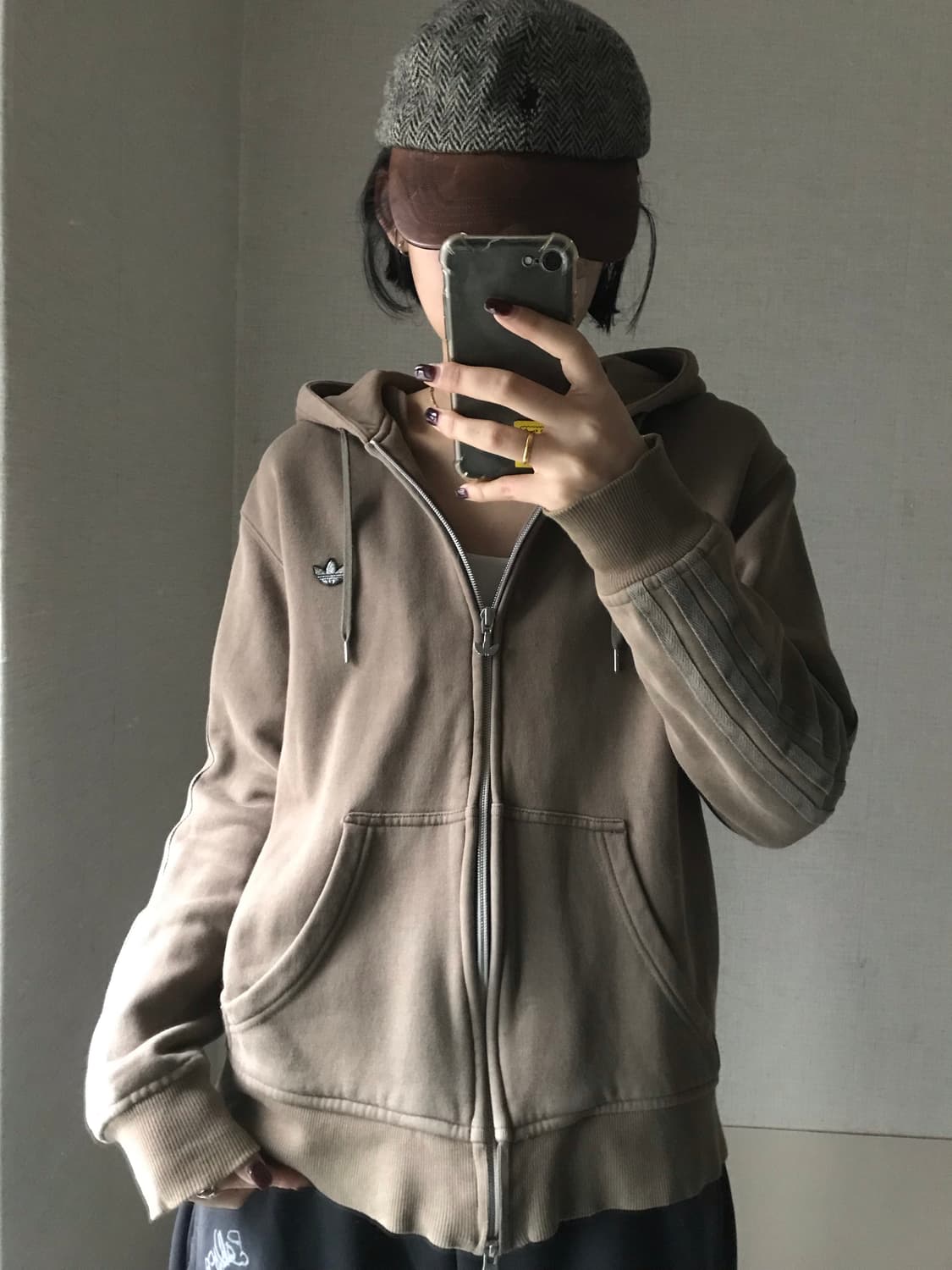 아디다스 00s 밀크초코 브라운 후드집업 상품이미지2