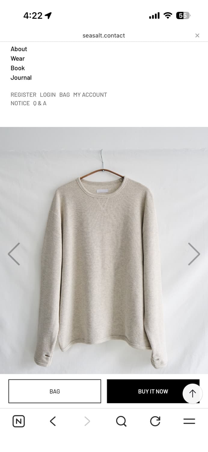 (구매) seasalt waffle rib long sleeve 3 상품이미지1