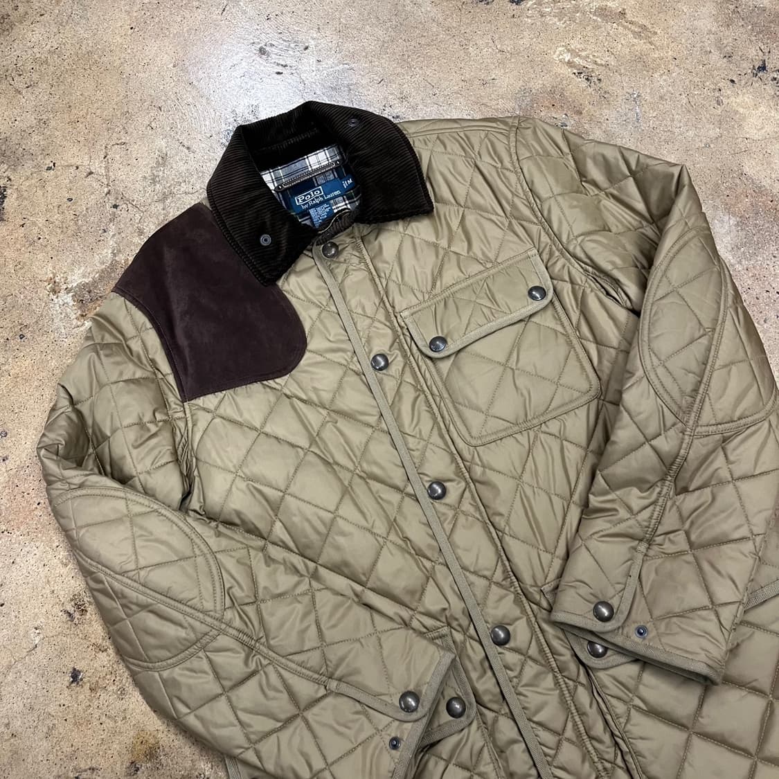 [정품/M] 폴로 랄프로렌 퀼팅 자켓 베이지 b15 상품이미지1