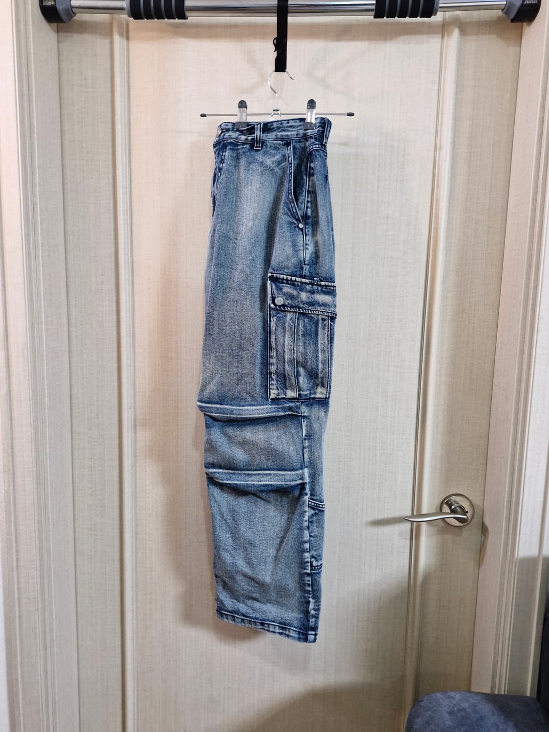 일꼬르소 데님 카고 와이드 팬츠 블루 M 상품이미지2