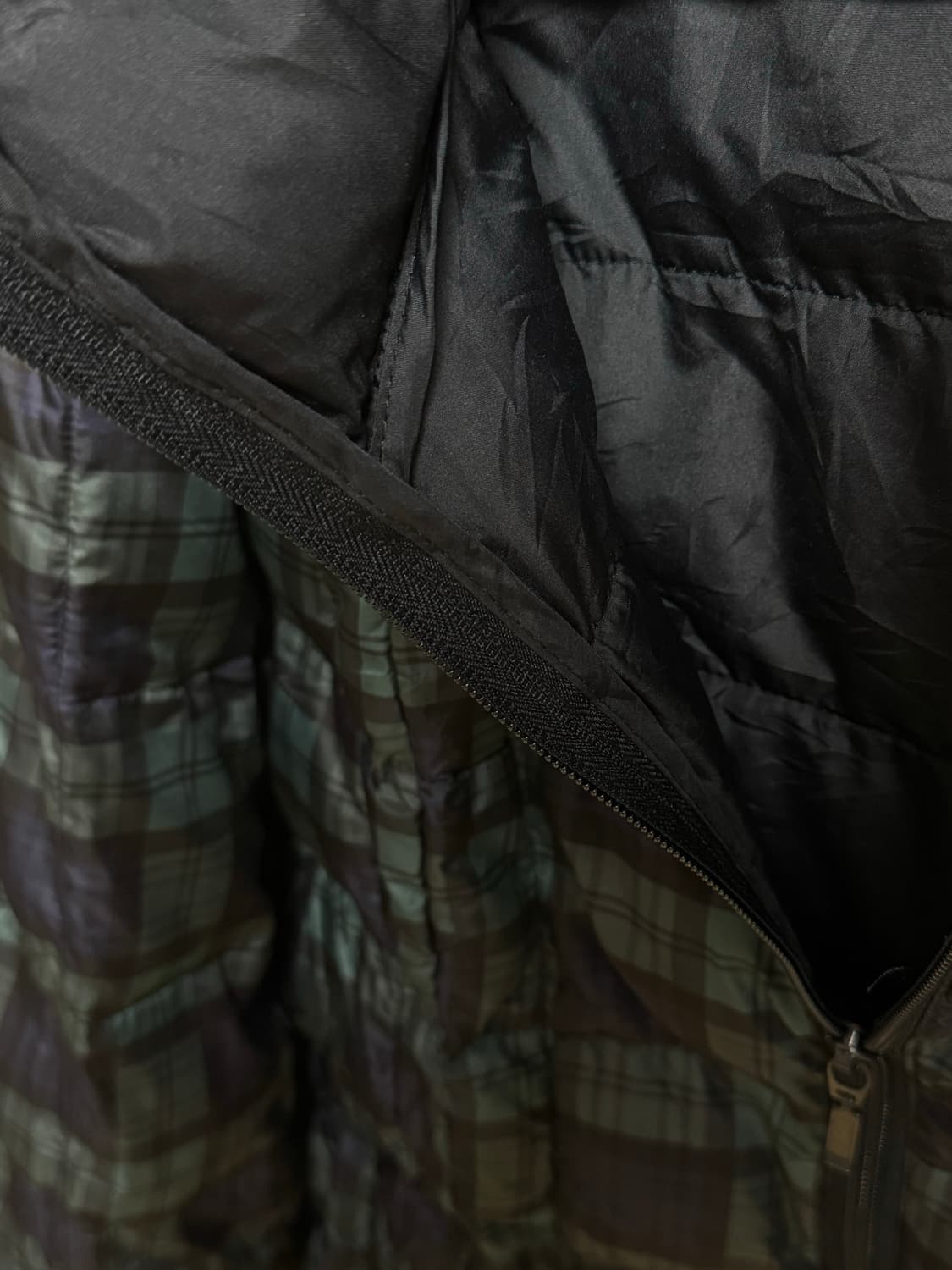 빈티지 체크무늬 경량패딩 상품이미지2