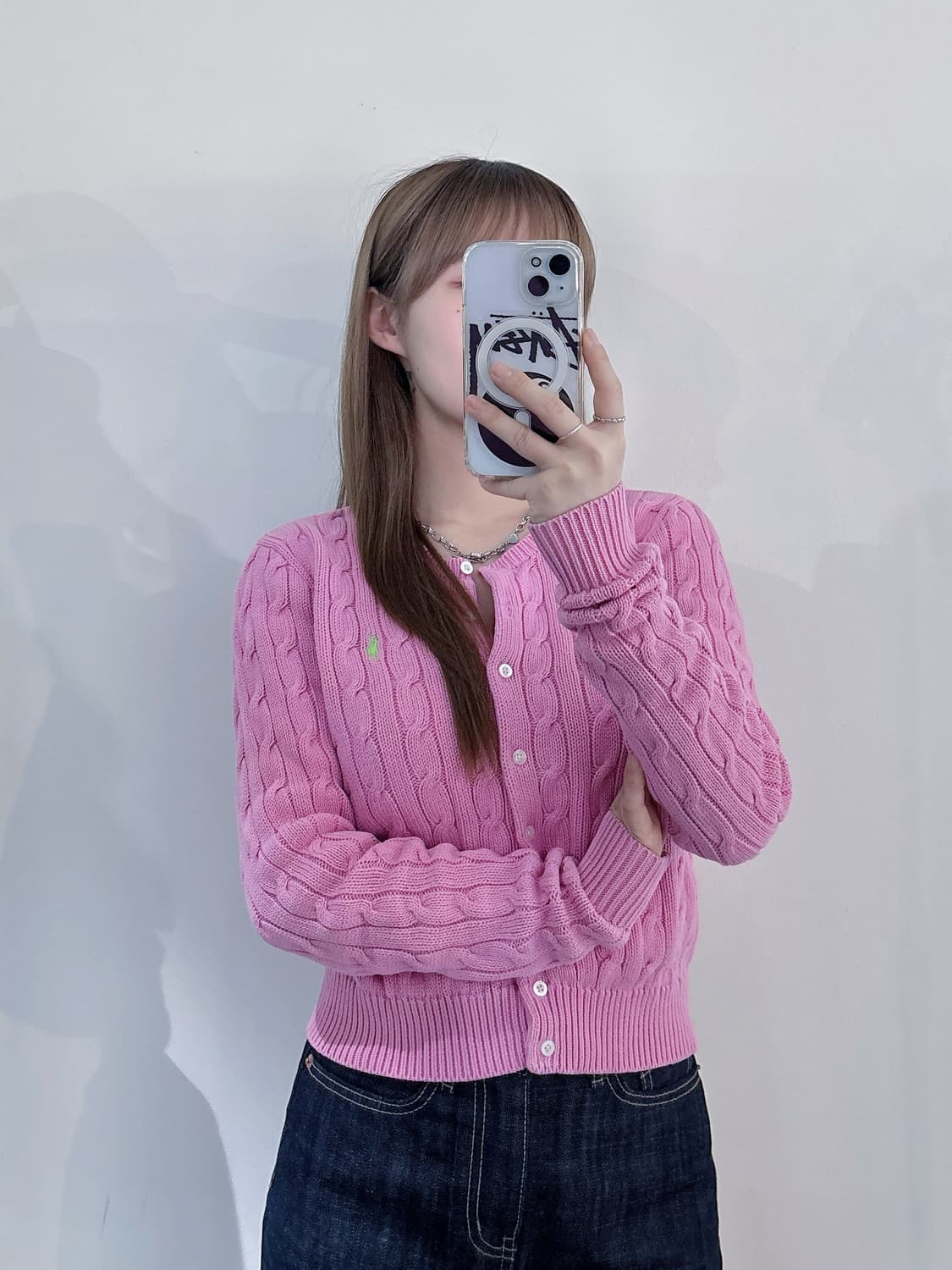 폴로랄프로렌 라임포니 핑크 케이블 가디건 상품이미지2