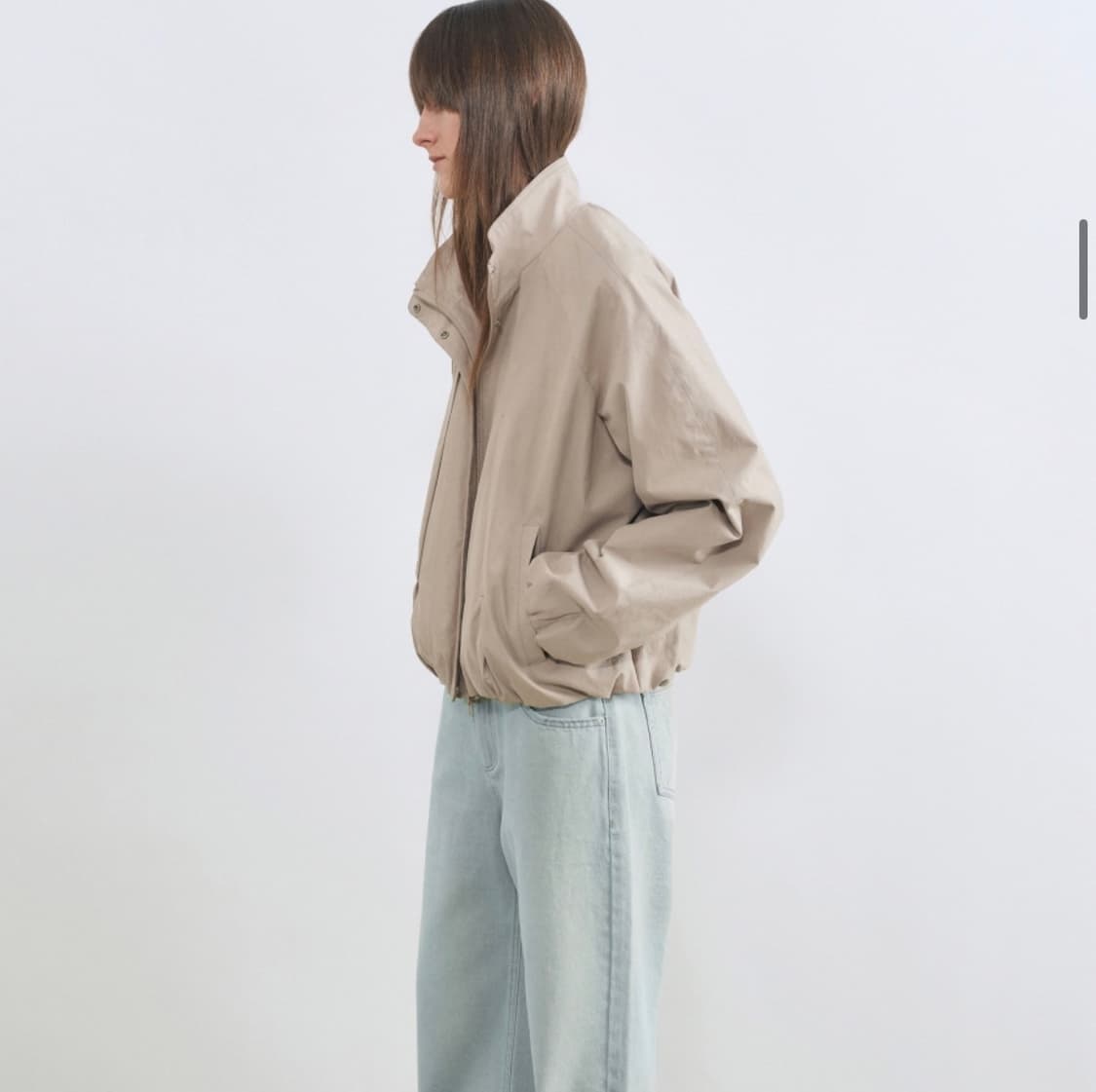 인사일런스 우먼 헤링턴 볼륨 핀턱 점퍼 베이지 상품이미지5