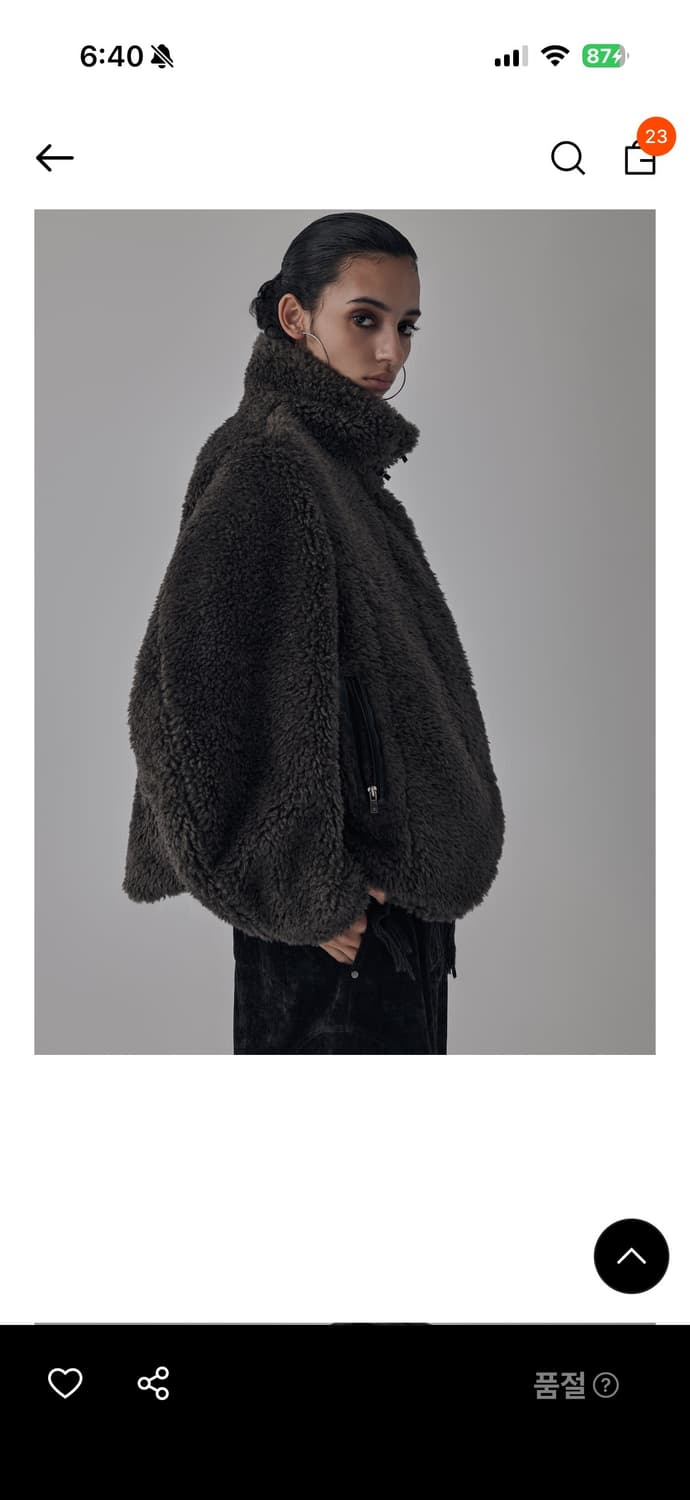 트리밍버드 쉐어링 퍼 자켓 차콜 Shearing Fur Jacket 상품이미지3