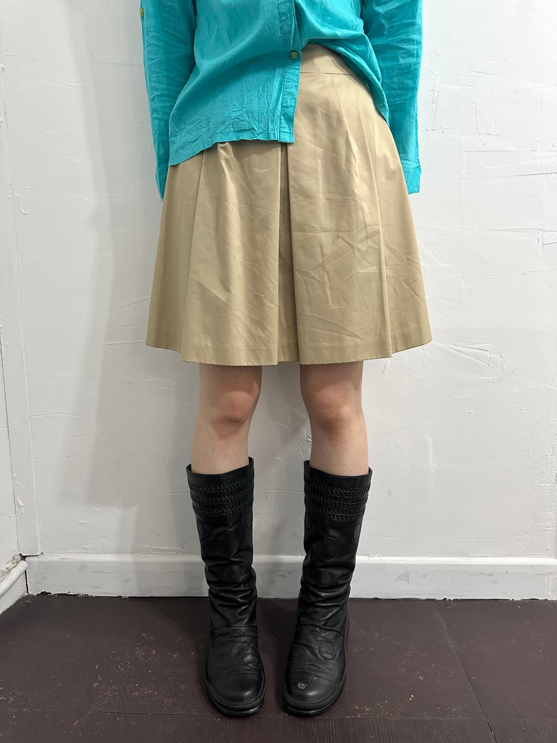 ofuon beige pleats skirt 상품이미지2
