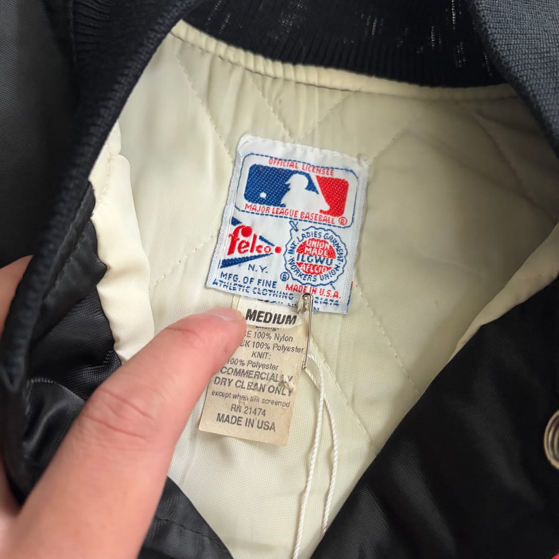 80s USA Felco 뉴욕 양키스 빈티지 바시티 자켓 M 상품이미지6
