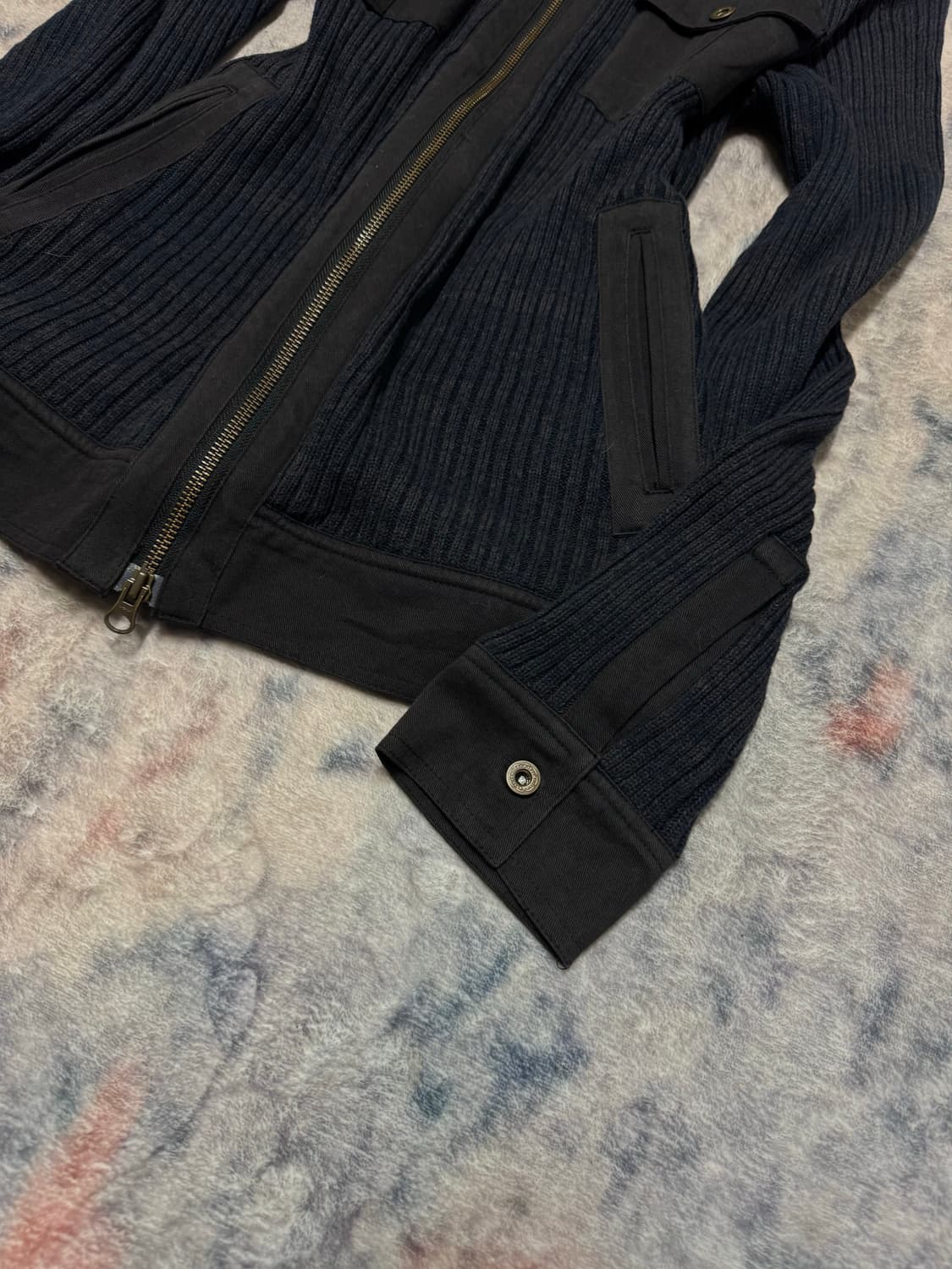 Spinash trimming fur knit zip up 상품이미지5