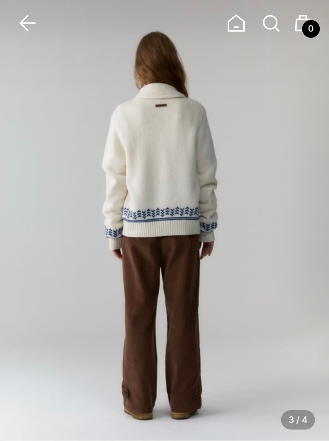 새상품) 드파운드 헤비 자카드 집업 니트 파랑새 가디건 카리나 착용 상품이미지3