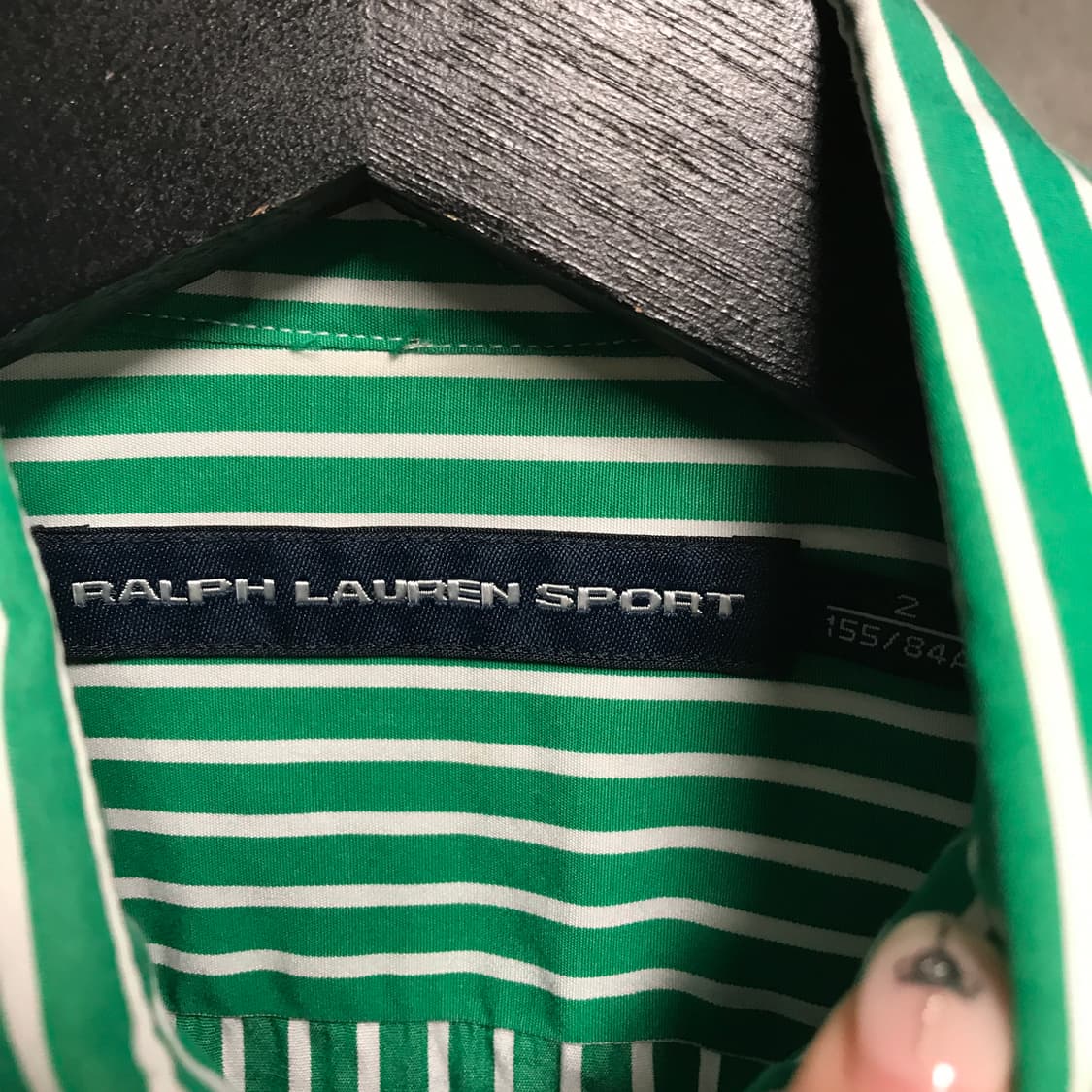 폴로 랄프로렌 스트라이프 셔츠 그린 2(W) 상품이미지5