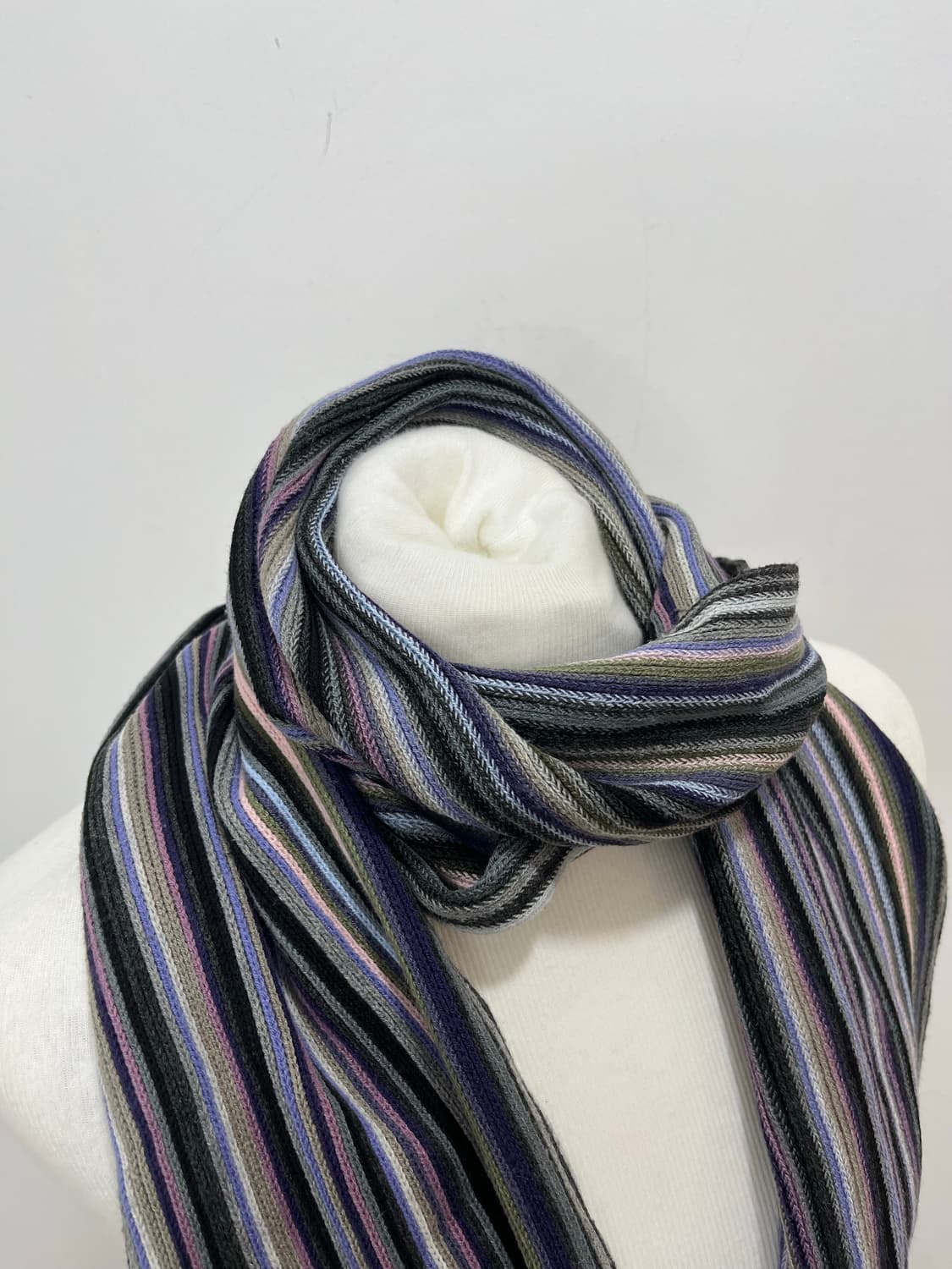 일본 빈티지 모리걸 스트라이프 테슬 머플러 상품이미지3