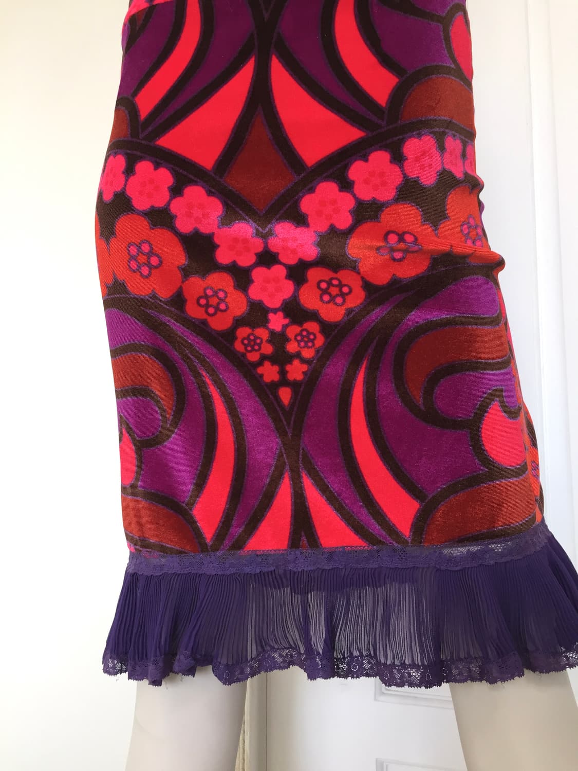 D&G Vintage Floral Velour Midi Skirt 상품이미지6