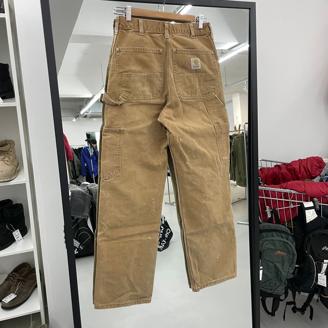 칼하트 OG 더블니 카펜터 덕캔버스 워크팬츠 브라운 상품이미지3