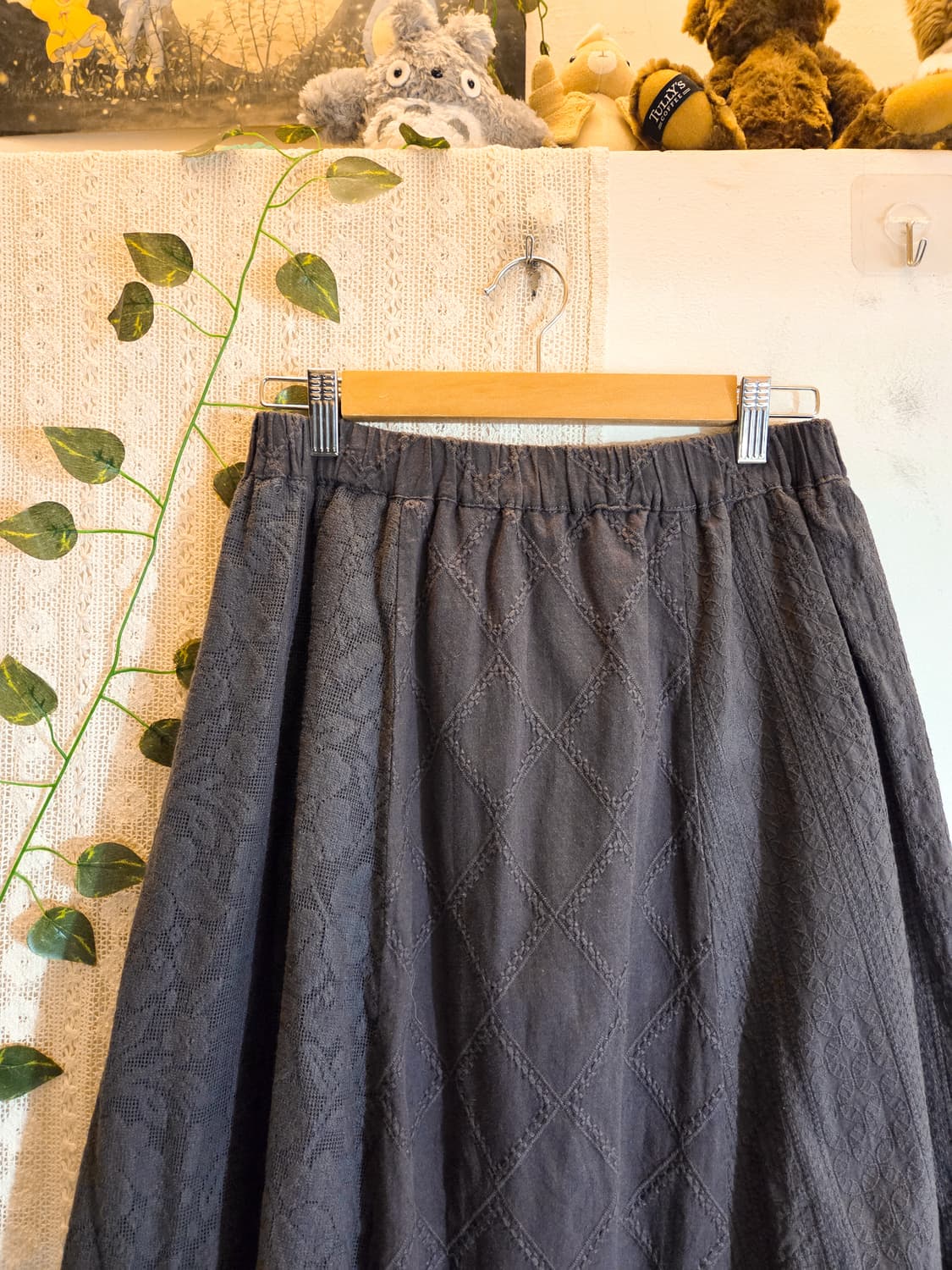 sm2 차콜 패치워크 롱스커트 상품이미지2