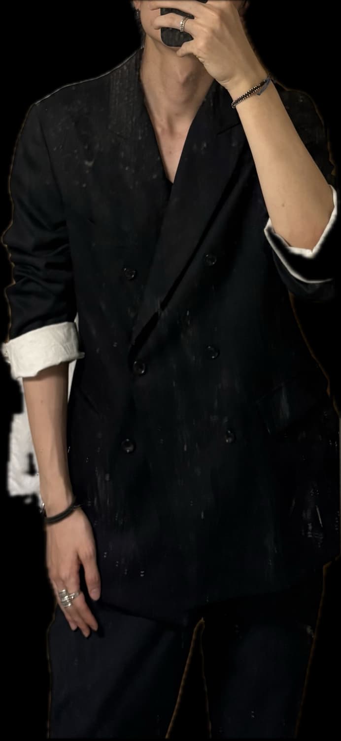 꼼데 블랙 울 더블 블레이저 (착샷 추가!) 상품이미지1