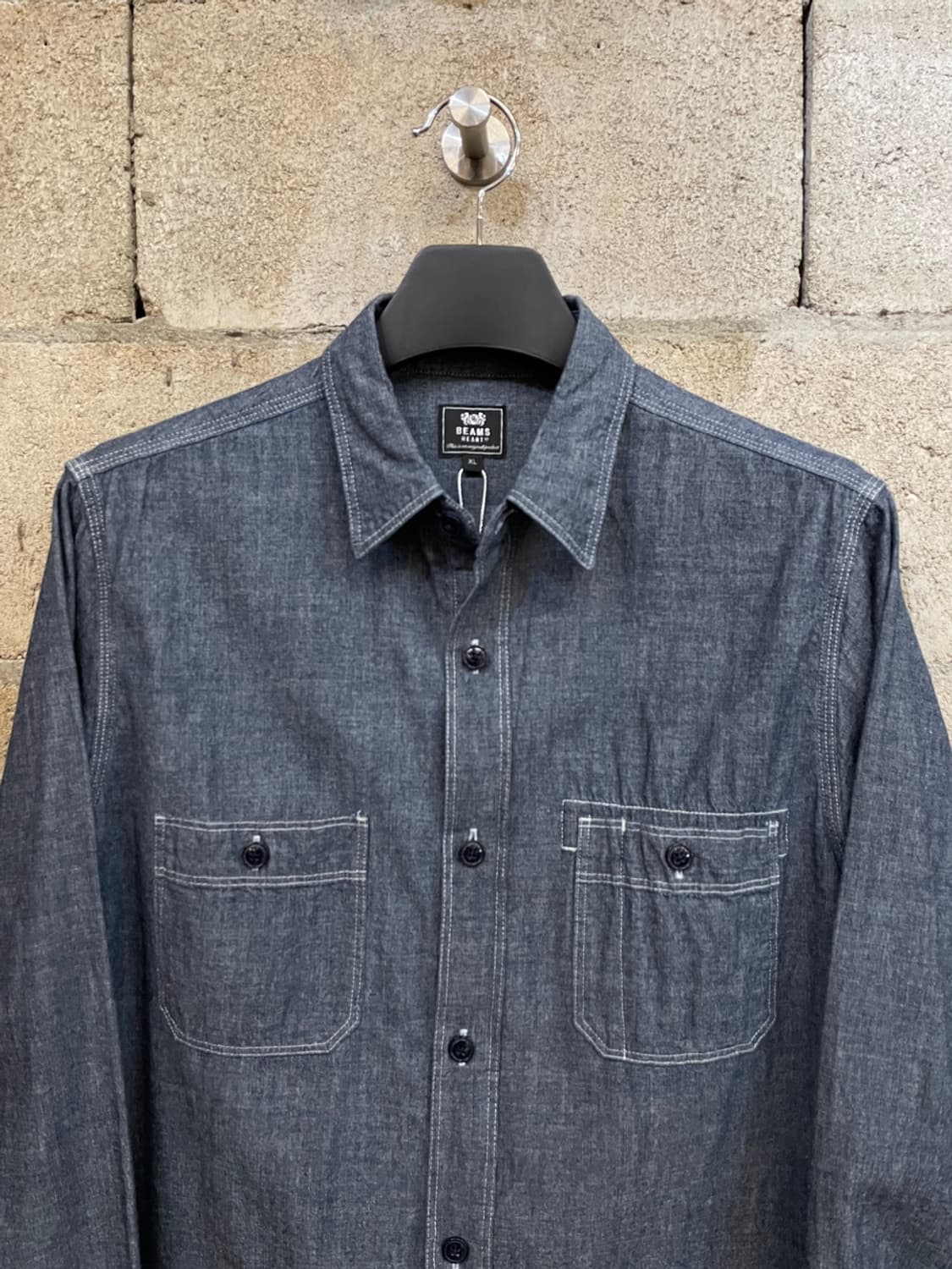 빔즈 하트 샴브레이 셔츠 상품이미지2