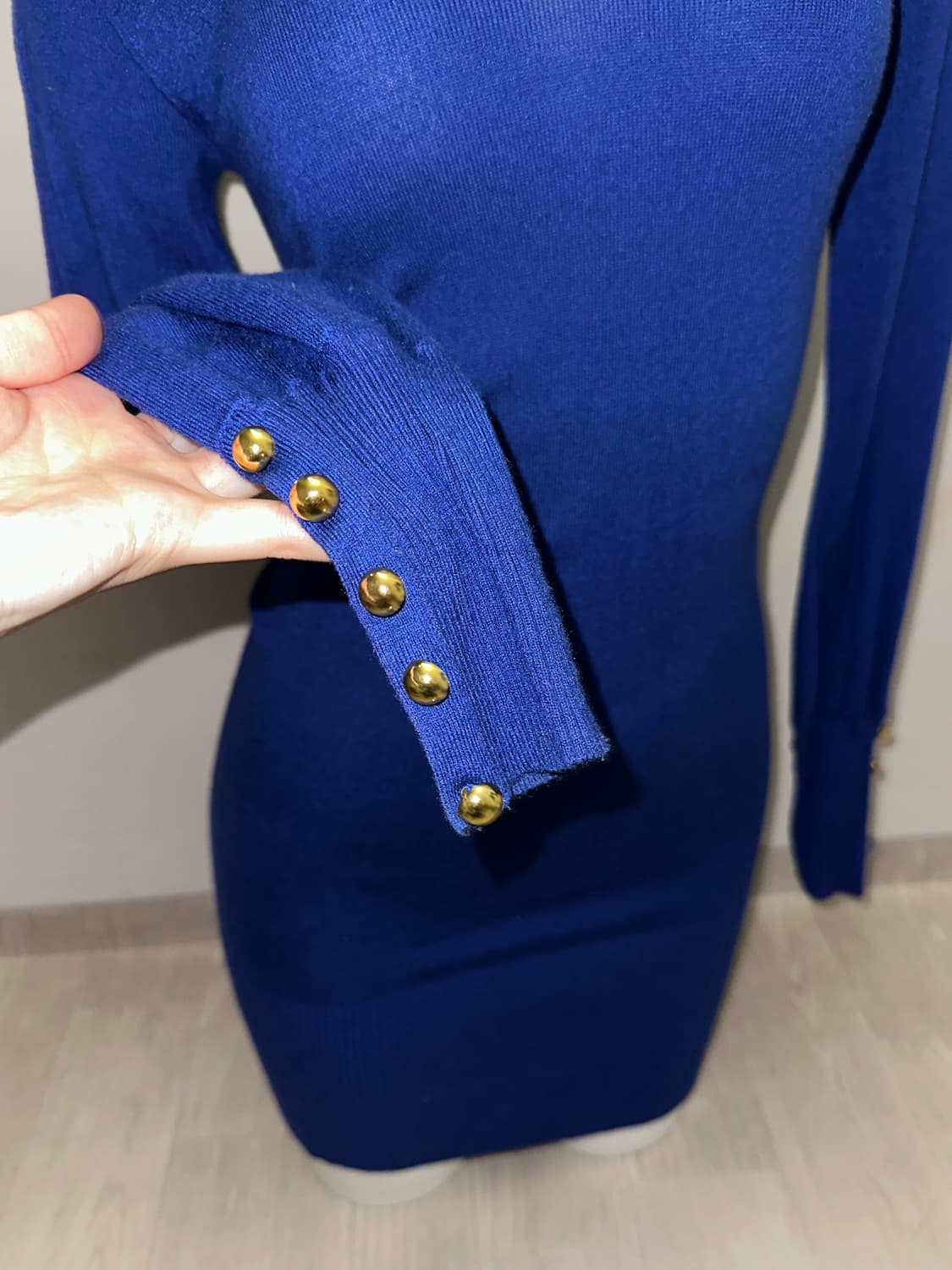 빈티지 갸루스타일 딱붙 니트 원피스 상품이미지3