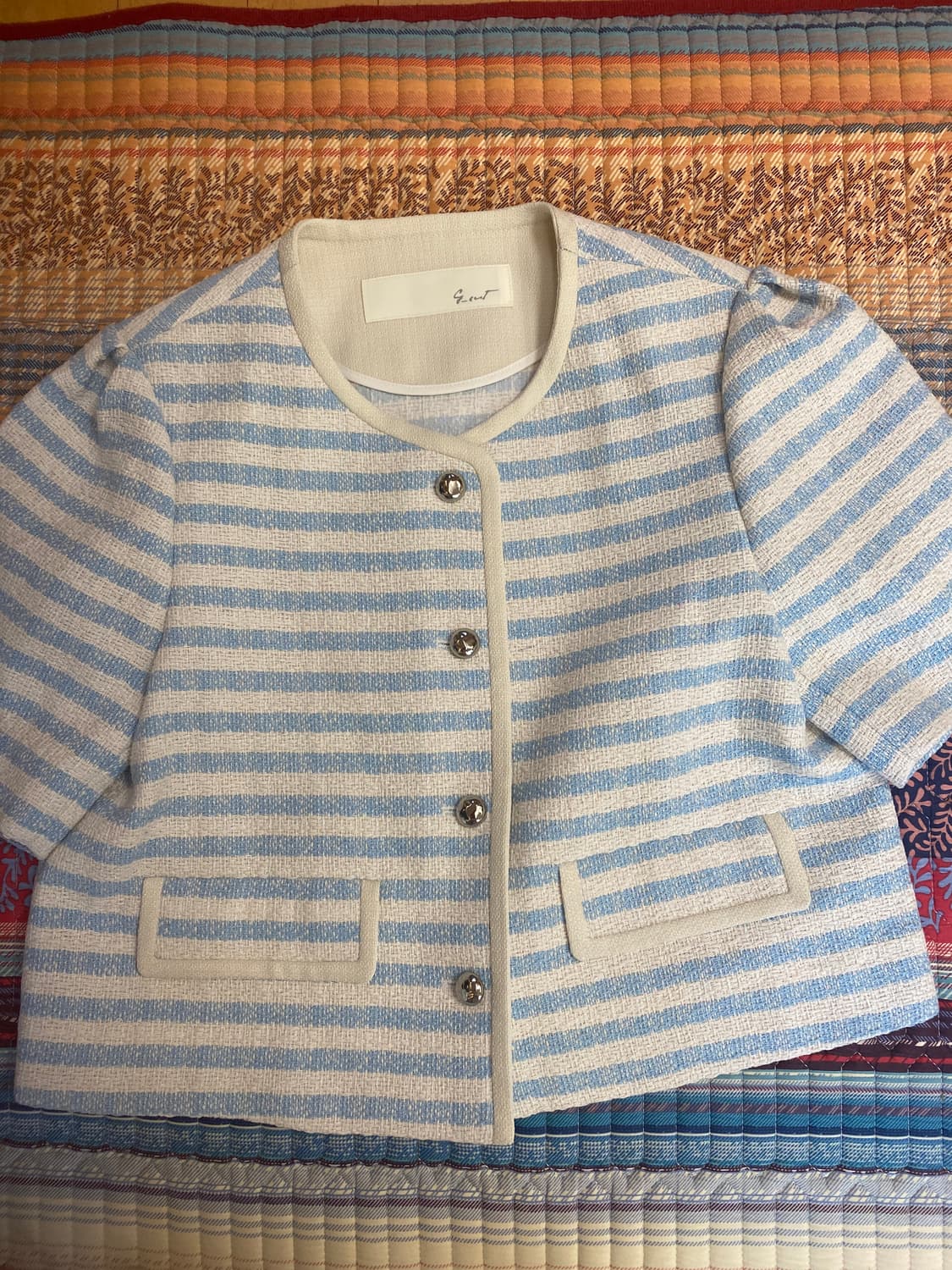 지고트 반팔 트위드 쟈켓  상품이미지1