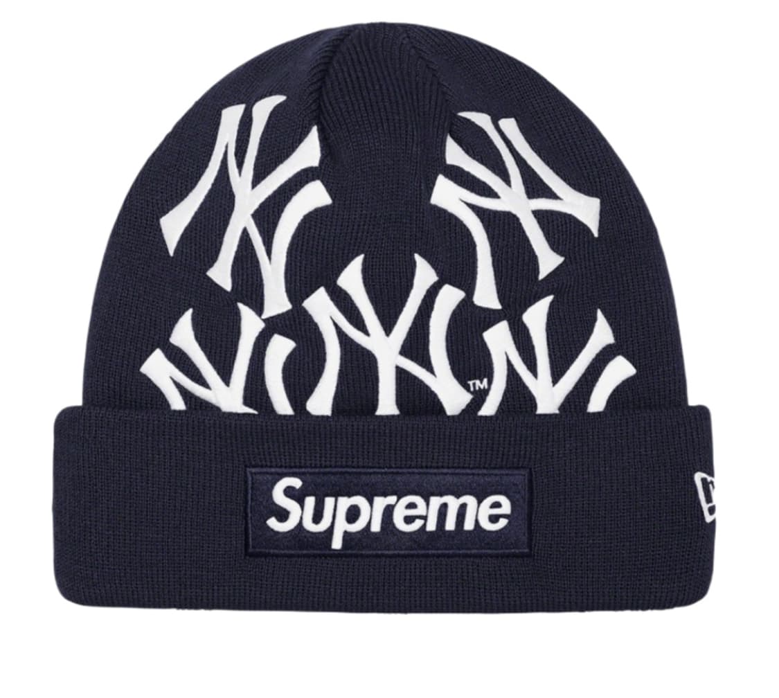 슈프림 x 뉴욕 양키스 뉴에라 박스로고 비니 네이비 상품이미지3