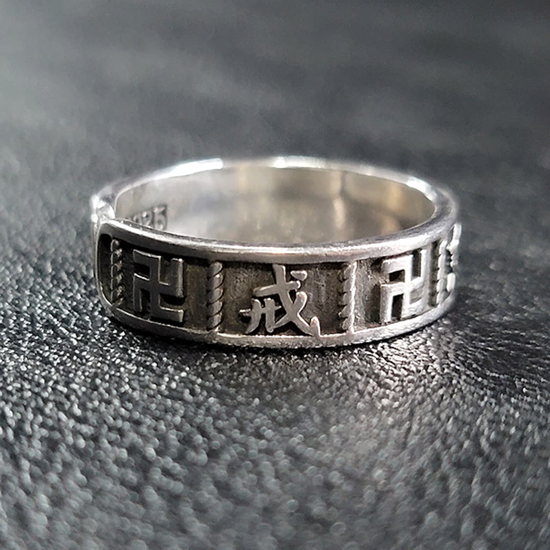 Manja 실버 남자 엔틱 빈티지 불교 반지 상품이미지2
