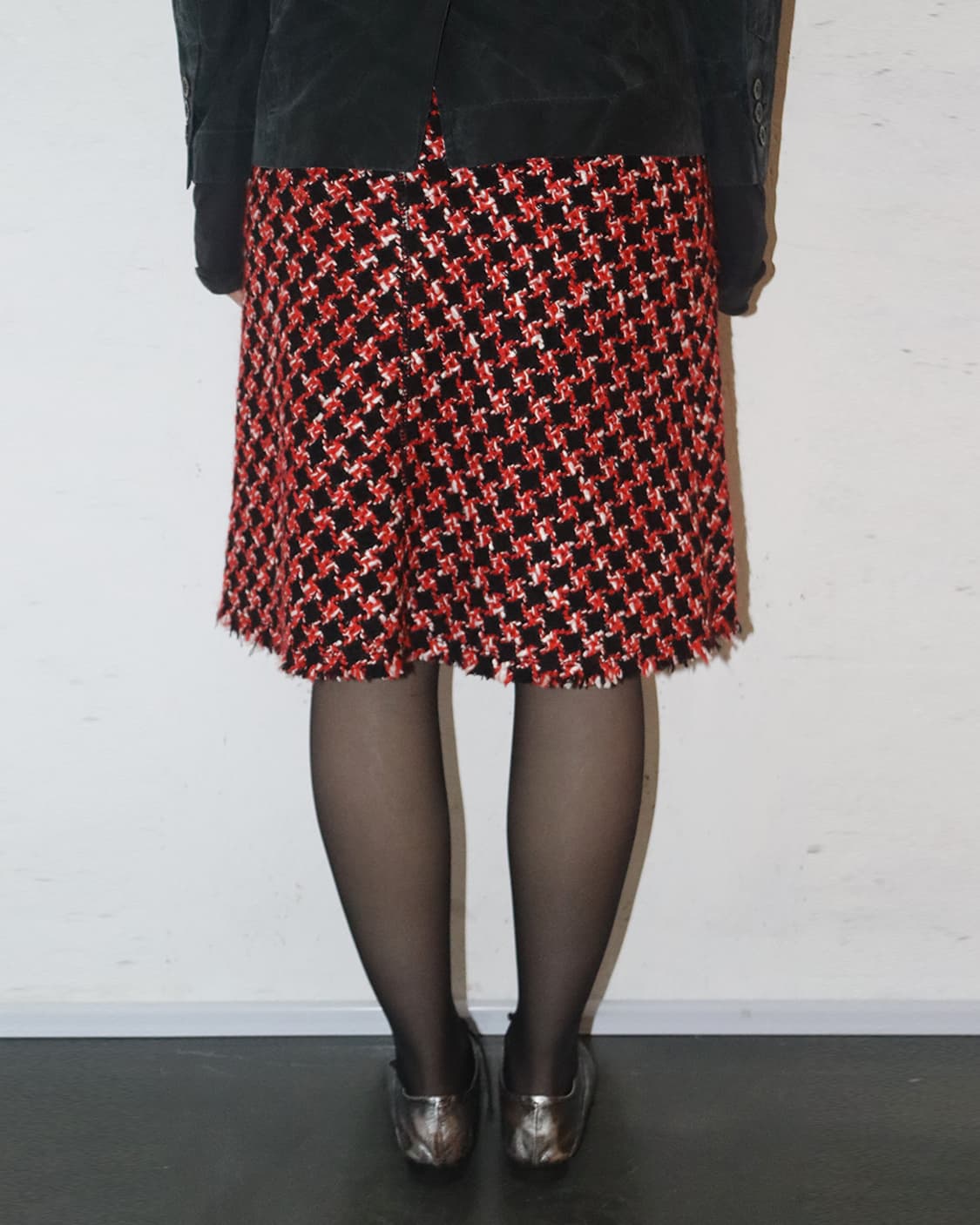 프라다 00s 프린지 디테일 A라인 울 스커트 상품이미지3