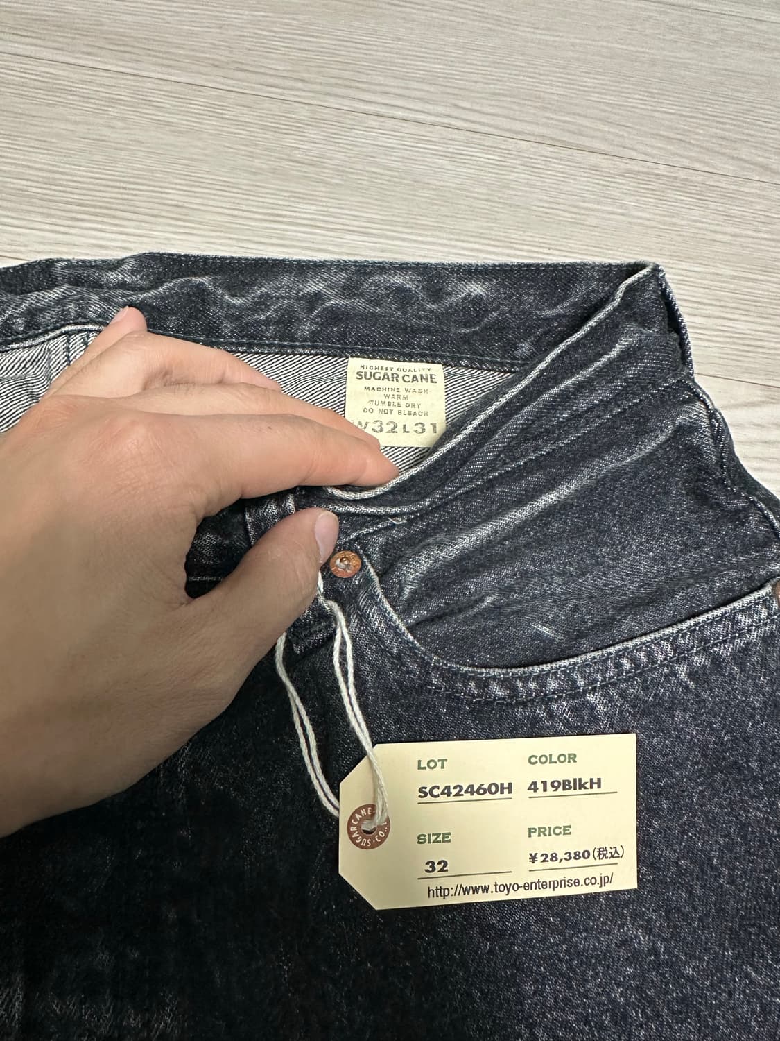 슈가케인 1947H 블랙 워싱 데님 레귤러 스트레이트 상품이미지3