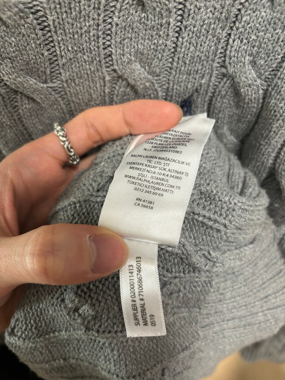 폴로 랄프로렌 그레이 케이블 니트 상품이미지6