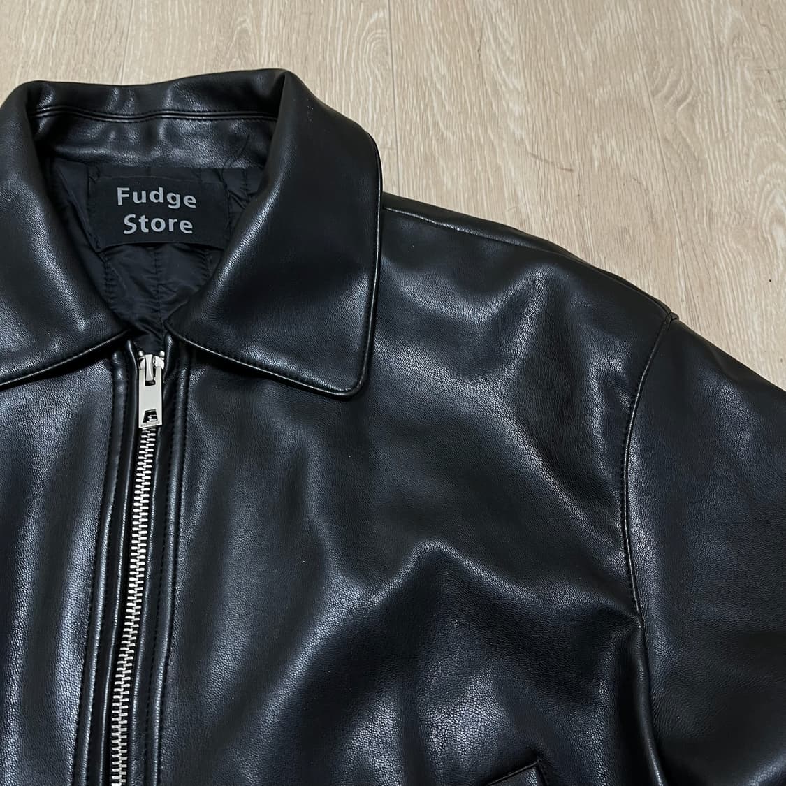 라퍼지스토어 싱글 라이더 크롭 가죽자켓 M/95  상품이미지3